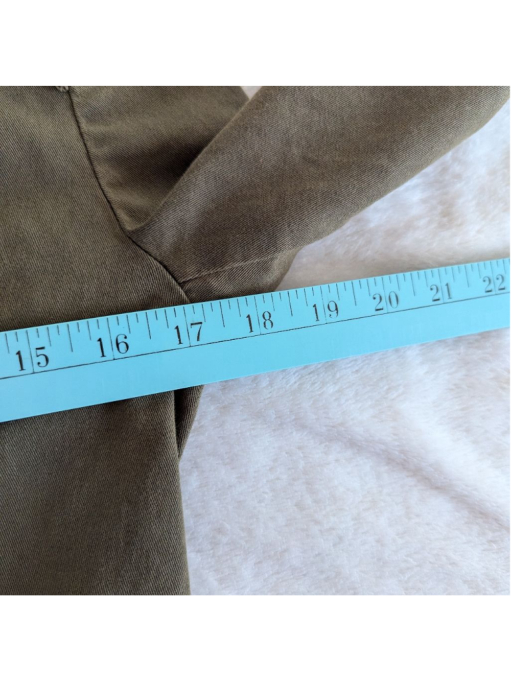Free People Olive Military Inspired Flared Hem Denim Jacket - Small - Picture 8 of 11